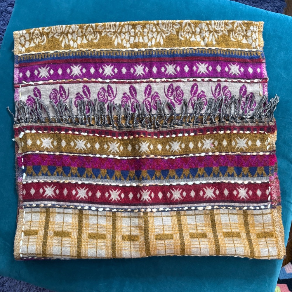 Sacred Threads 100%‎ Rayon Woven Scarf Shawl Bohemian Floral Geometric BOHO